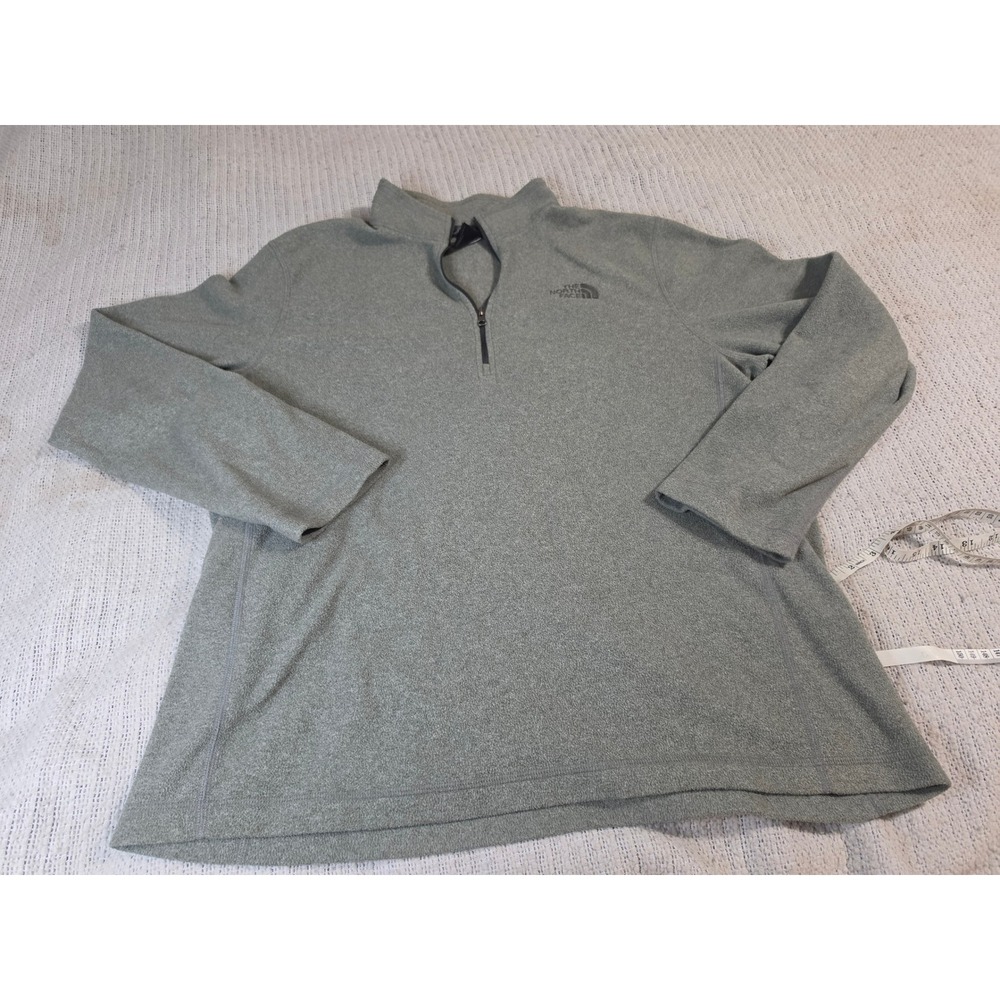 The North Face Mens L TKA 100 Glacier Quarter Zip Fleece Pullover Sage Green